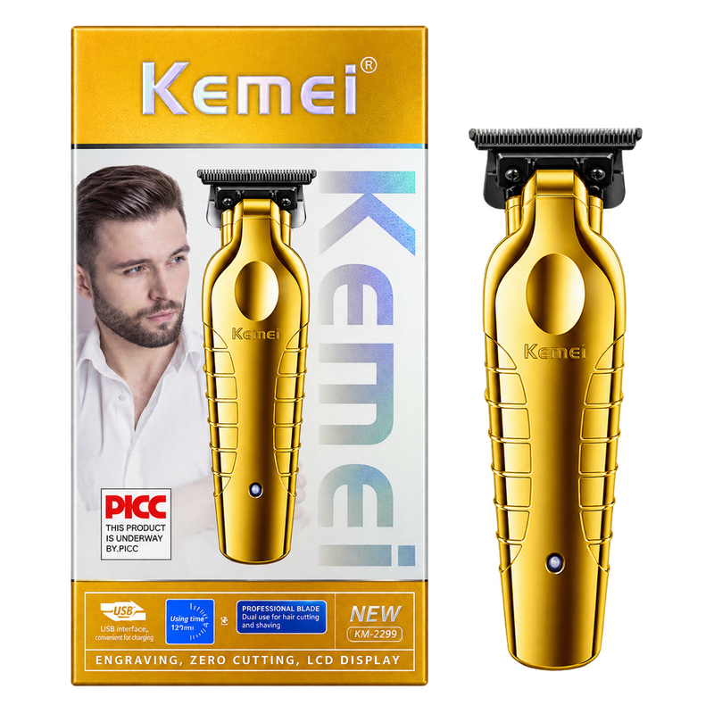 Máquina Trimmer Kemei KM-2299 Dorada para Barbería