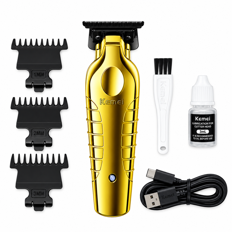 Máquina Trimmer Kemei KM-2299 Dorada para Barbería