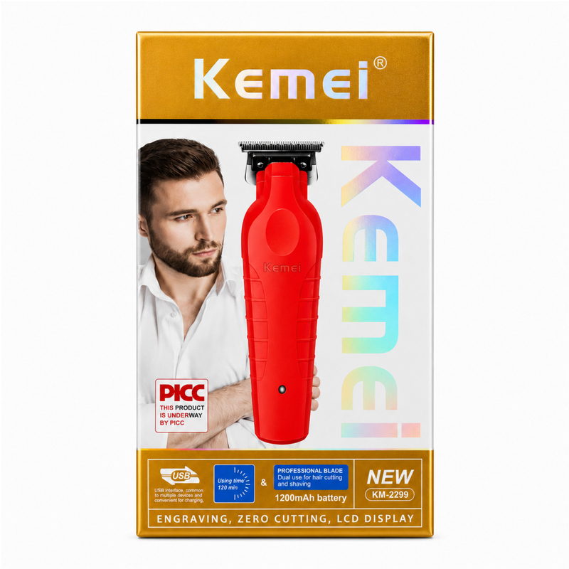 Kemei Trimmer Profesional KM-2299 Rojo Intenso