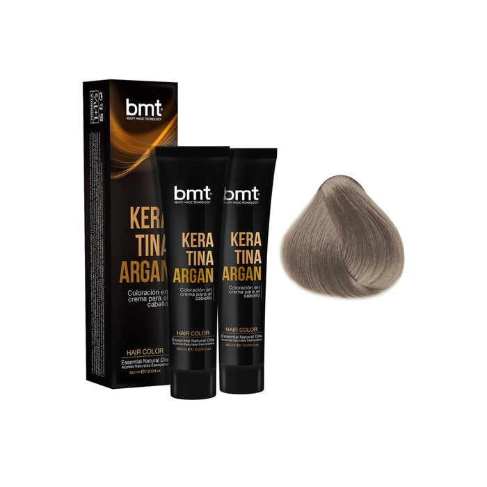 BMT COLORACION KERATINA ARGAN 9.1 RUBIO CENIZA CLARO