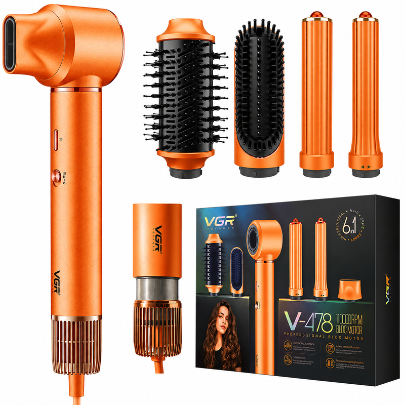 VGR Secador Multistyler V-478 6 en 1 Motor BLDC 100000 RPM