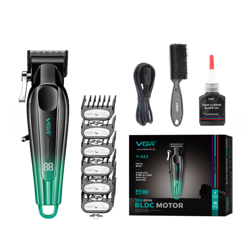 Maquina VGR Profesional CortaPelo VGR V-662 Metalico Verde