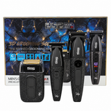 Kit de Barbería DSP 80221 3 en 1 Cortapelo, Patillera y Afeitadora Negro