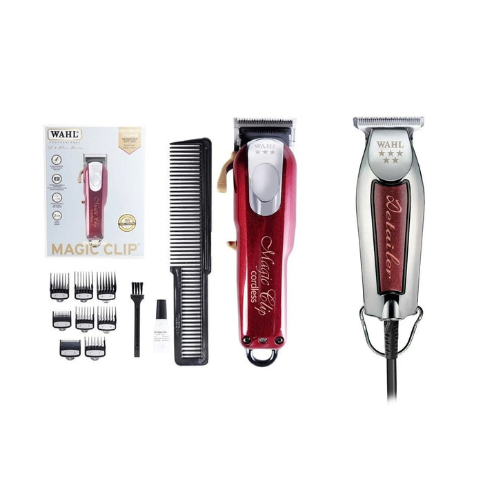 Kit Maquinas Wahl Magic Clip Cordless + Patillera Detailer