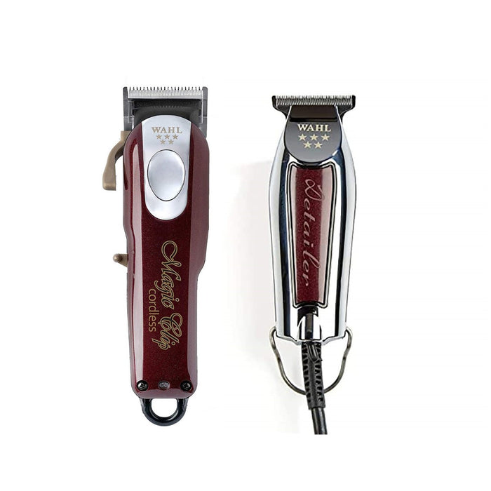 Kit Maquinas Wahl Magic Clip Cordless + Patillera Detailer