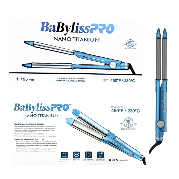 Plancha Alisadora Babyliss Pro U-Styler 25mm Bnt4061tuz