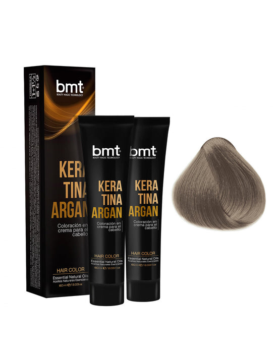 BMT COLORACION KERATINA ARGAN 8.1 RUBIO CLARO CENIZA