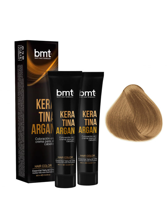 Tintura Permanente Bmt Coloración Keratina Argan 9 Rubio Muy Claro