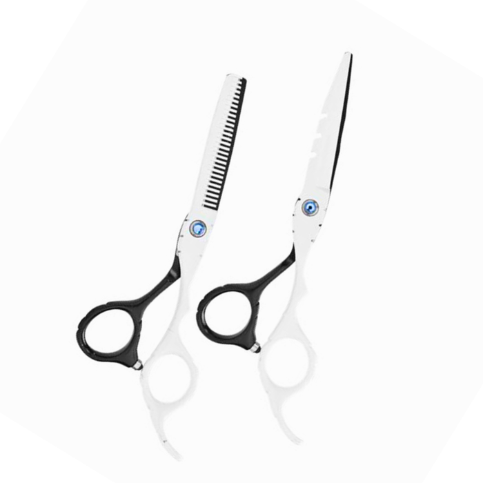 Set de Tijeras Wmark PS021 6" Filo Navaja Blanco y Negro