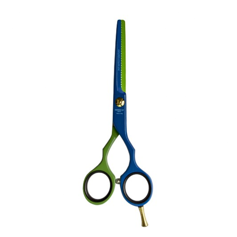 Tijera Henbor Italana 783B Esculpidora 5.5¨ Verde & Azul