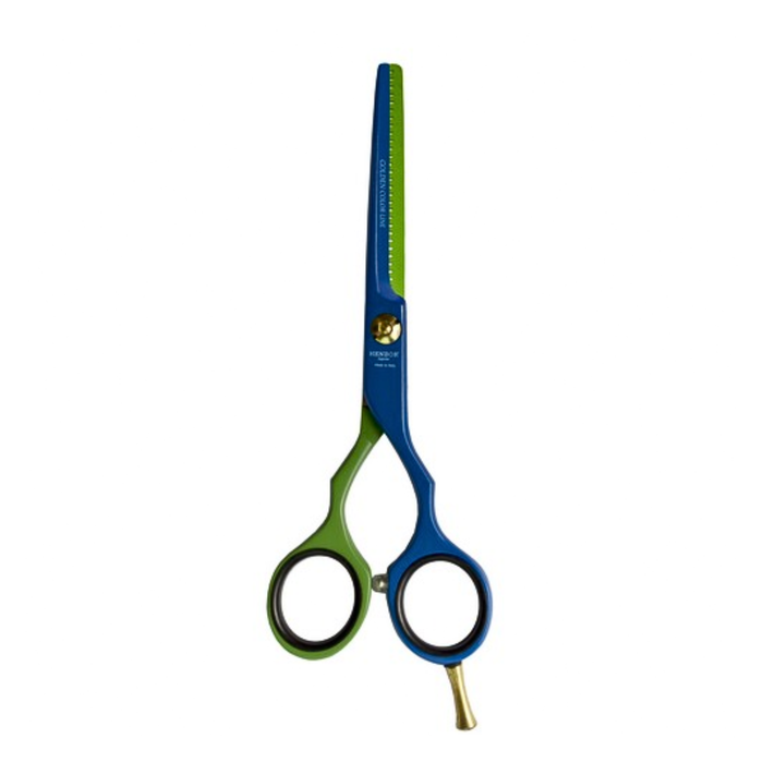 Tijera Henbor Italana 783B Esculpidora 5.5¨ Verde & Azul