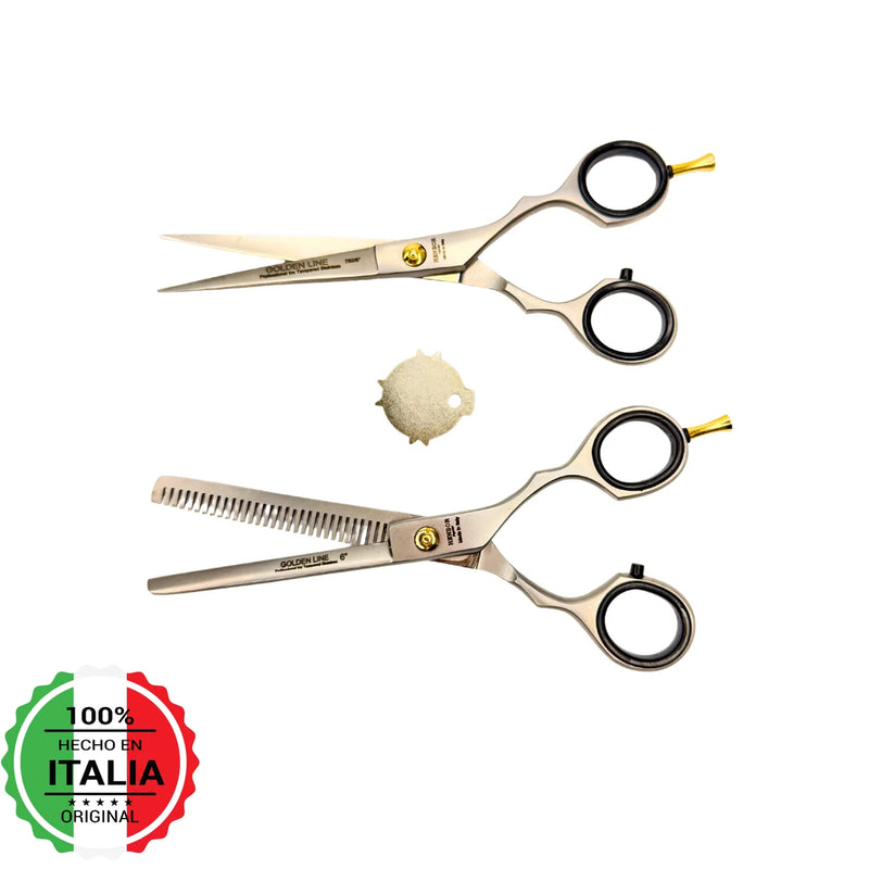 Kit Tijera Henbor Italiana Microdentada Y Esculpidora Mate 6"