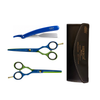 Set Tijeras Henbor Corte y Pulir Azul Verde con Porta Navaja Azul