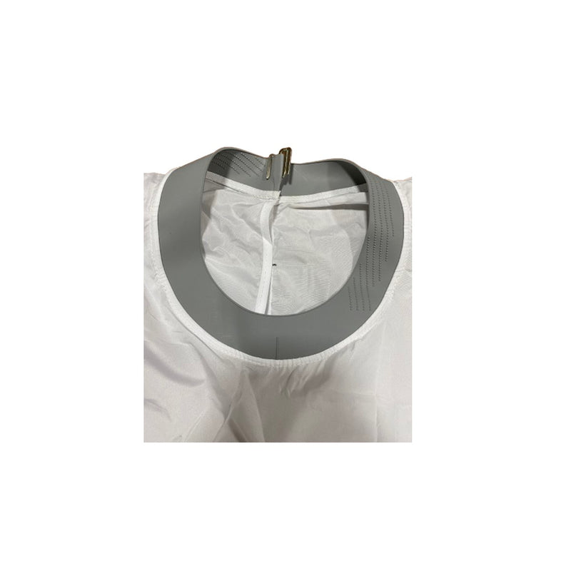 Capa de Barbero Broches Cuello de Silicona Blanco