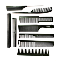 Set de Peinetas 9 pcs Carbon Professional Para Pelquieria CON Estuche