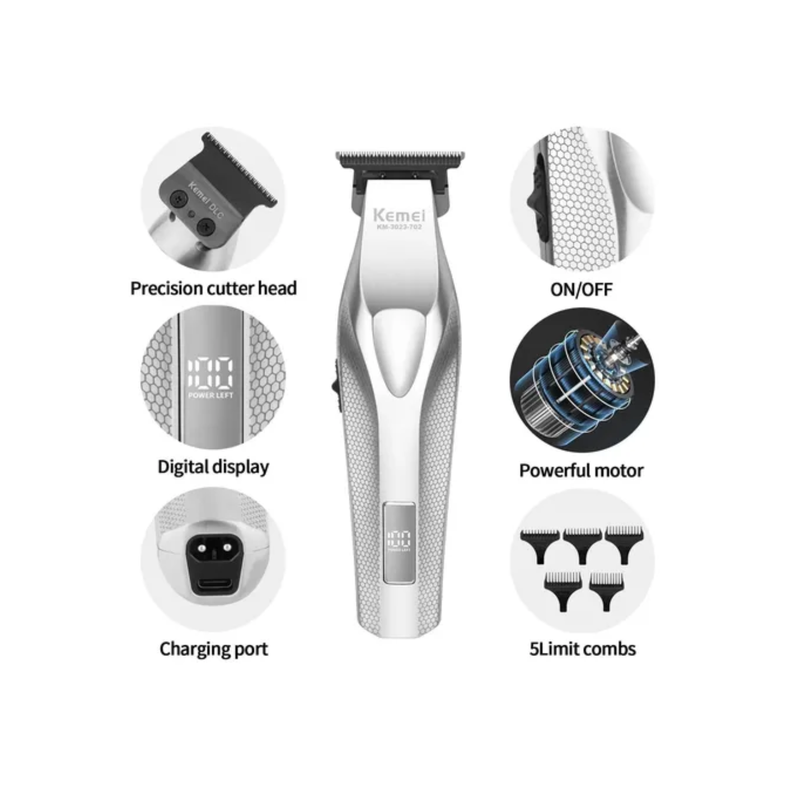 Máquina Trimmer Kemei KM-3023-702 Profesional Inalámbrica