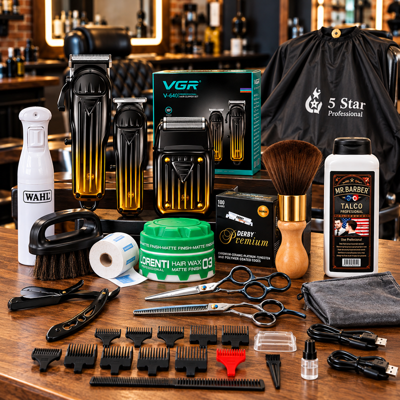 Combo Barbería VGR Profesional Todo en Uno – Kit Completo de Inicio