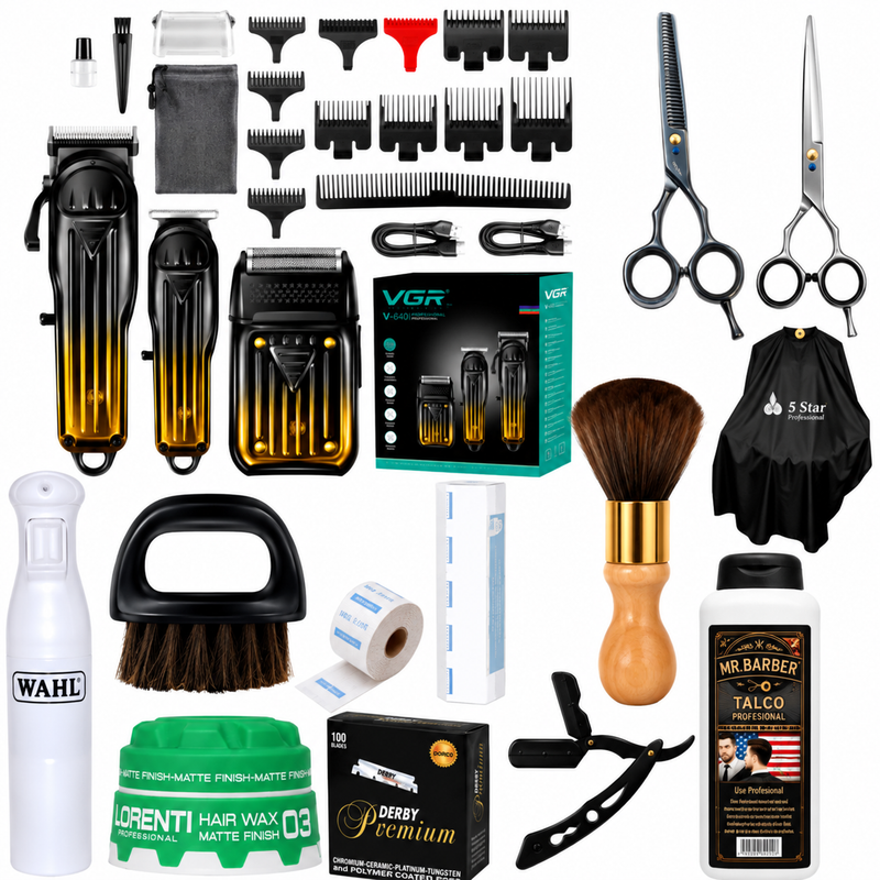 Combo Barbería VGR Profesional Todo en Uno – Kit Completo de Inicio