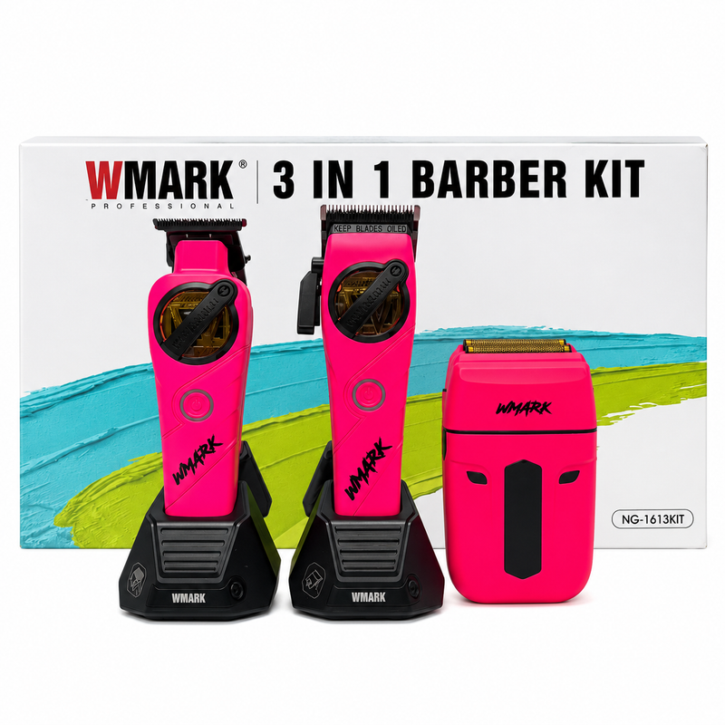 Kit de Barbería WMARK NG-1613 3 en 1 Rosado Profesional