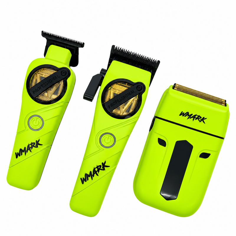 Kit de Barbería WMARK NG-1613 3 en 1 Verde Neón Profesional