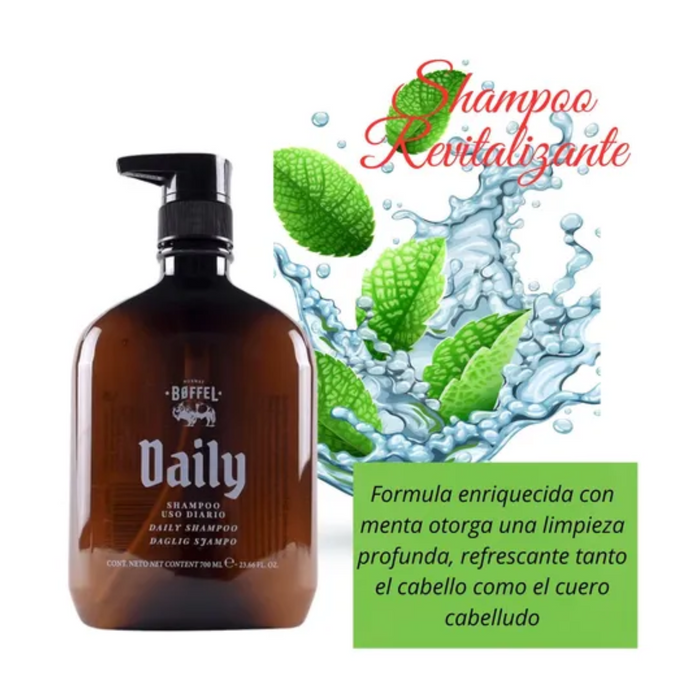 BOFFEL® Daily Champú Shampoo Menta Uso Diario Cabello 700ml