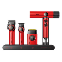 Kit Premium Barbería Maletín Clipper Trimmer Shaver Secador V-001