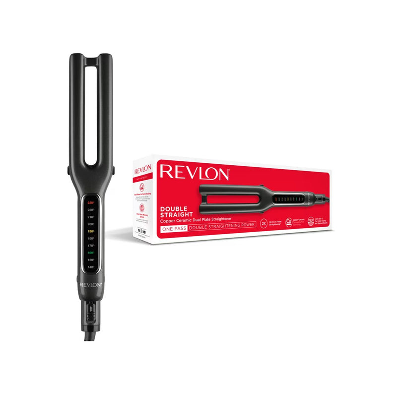 Revlon Plancha de Pelo de Doble placa de Cobre y Cerámica Recta