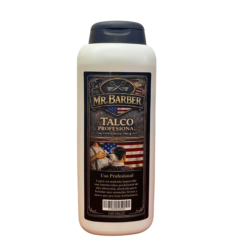 Talco Perfumado MR. BARBER 450g Para Caballero