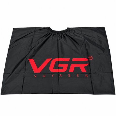 Capa de Corte y Barbería VGR Profesional Negra con Logo Rojo