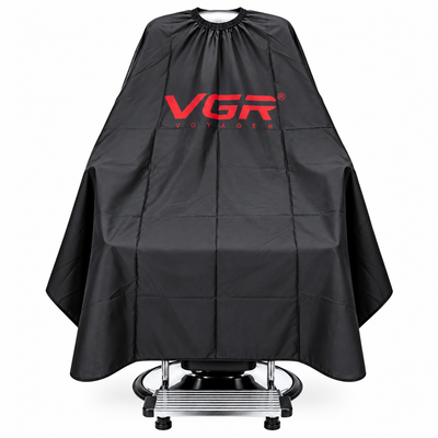 Capa de Corte y Barbería VGR Profesional Negra con Logo Rojo