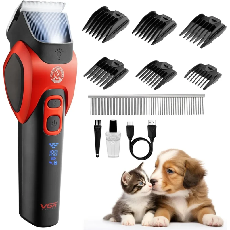 Cortadora Profesional para Mascotas VGR V-208 Rojo Metálico