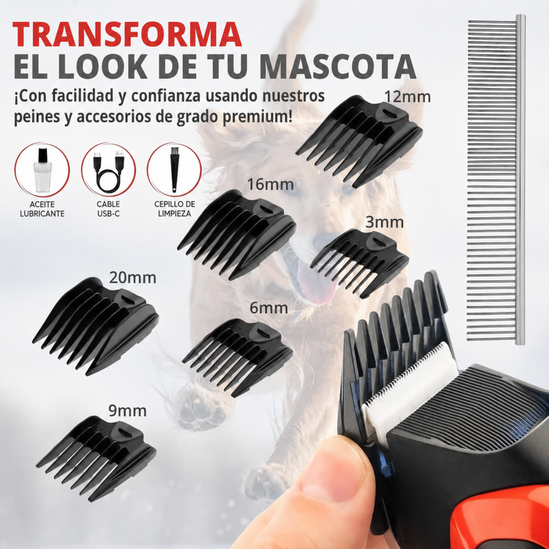 Cortadora Profesional para Mascotas VGR V-208 Rojo Metálico