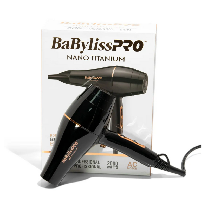 Secador de pelo BaBylissPRO Nano Titanium Gold Black B6176