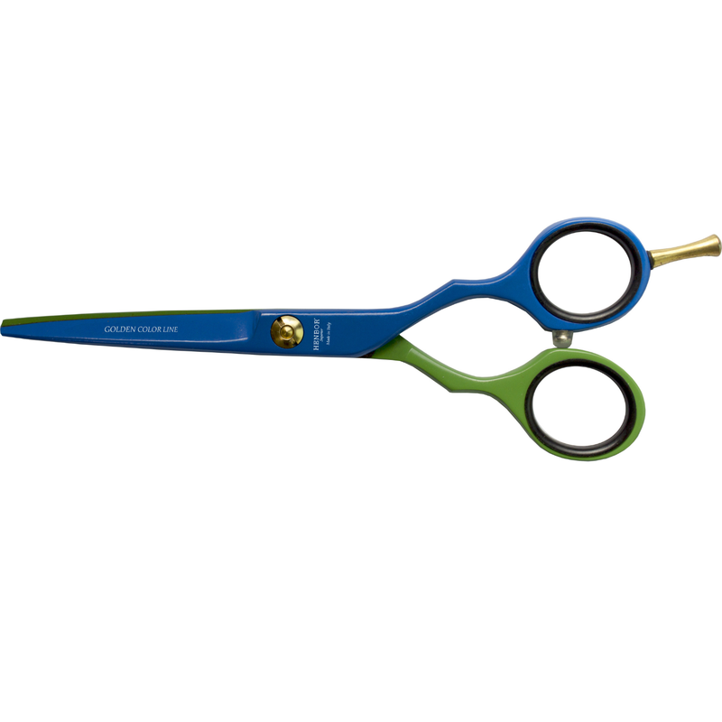 Set Tijeras Henbor Corte y Pulir Azul Verde con Porta Navaja Azul