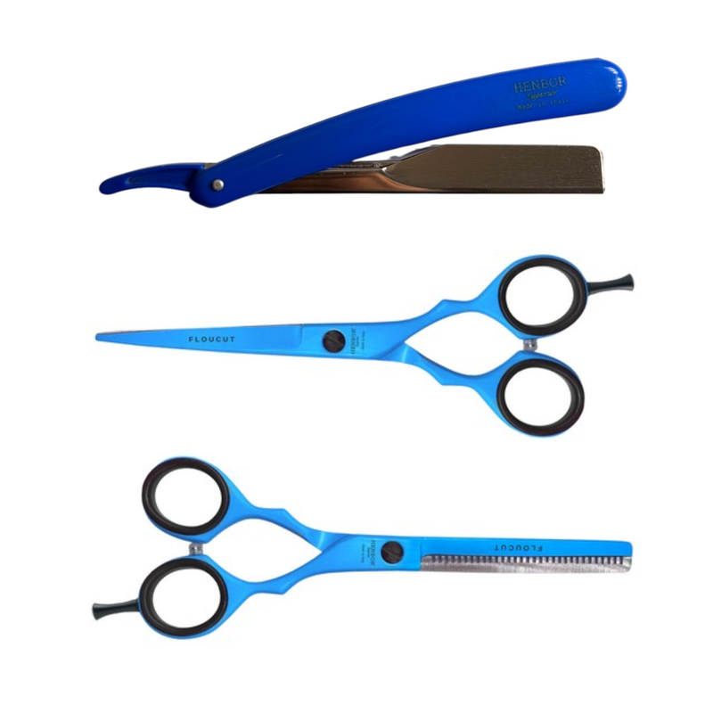 Set Henbor Tijeras Microdentada con Navaja y Estuche