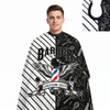 Capa Para Barberia Cuello De Goma Barbershop Blanco Negro