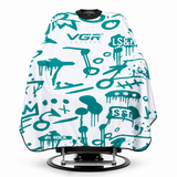 Capa de Barbería VGR Blanca con Cuello de Goma Antipelusa.