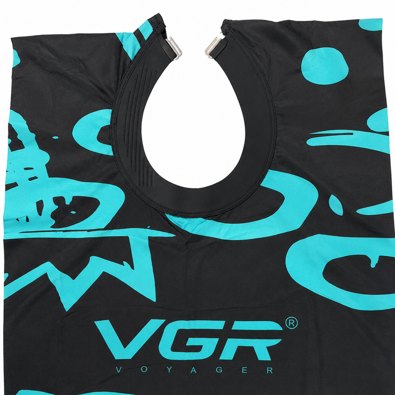 Capa Barbería VGR Negra con Cuello de Goma Ajustable