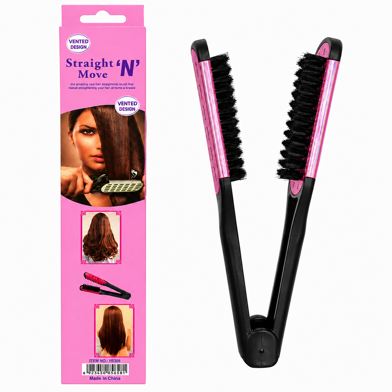 Cepillo Alisador Térmico Cerámico Plegable Portátil para Cabello
