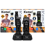 Combo Barbería Kemei KM-1386 Cortadora + KM-1385 Trimmer