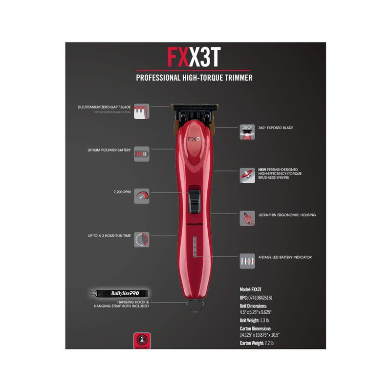 Babyliss Pro Fx3 Ferrari Maquina Trimmer Patillera Inalámbrica