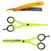 Kit Tijera Henbor Italiana Microdentada Y Esculpidora Neon 6"