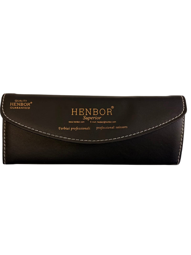Set Tijeras Henbor Corte y Pulir Blanco Naranja con Porta Navaja Naranja