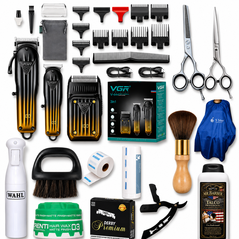 Combo Barbería VGR Profesional Todo en Uno – Kit Completo de Inicio
