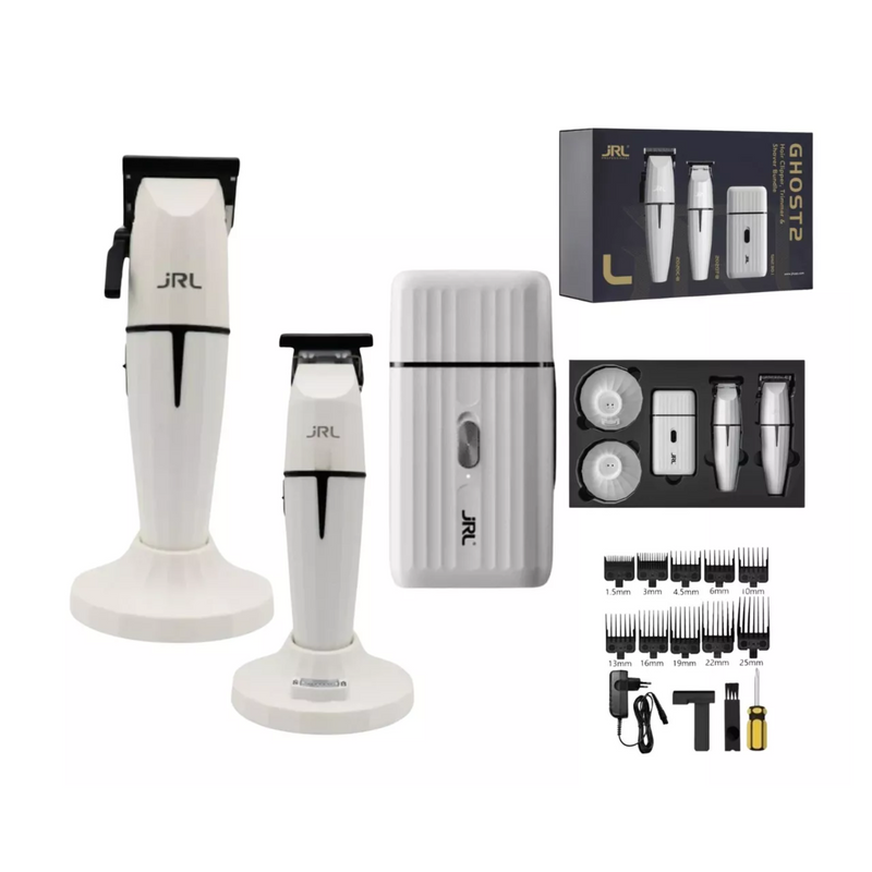 JRL Pro. Combo Onyx Blanco Ghost 2 Clipper, Trimmer y Shaver