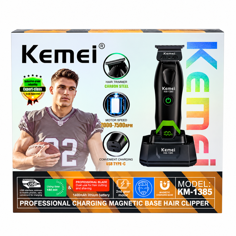 Trimmer Kemei KM-1385 Profesional con Base Magnética