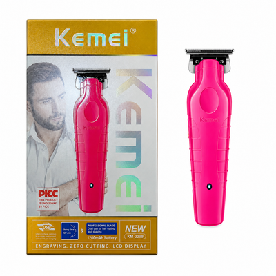 Kemei KM-2299 Trimmer Profesional Rosado Recargable USB