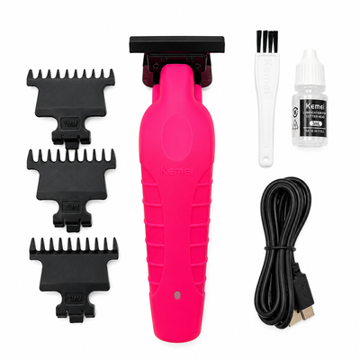 Kemei KM-2299 Trimmer Profesional Rosado Recargable USB