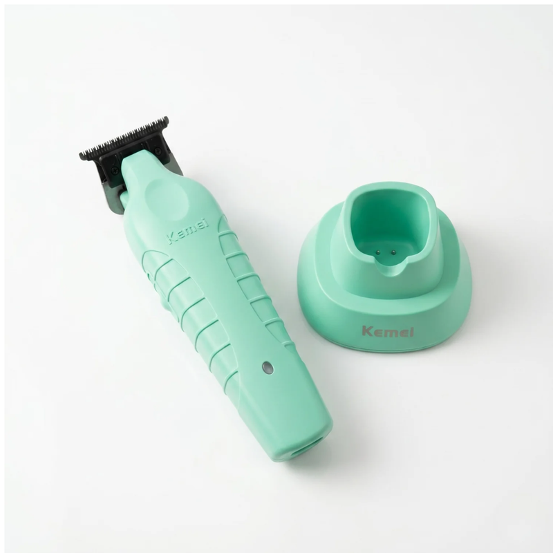 Máquina Patillera Trimmer Kemei 2299 Con Base De Carga Celeste