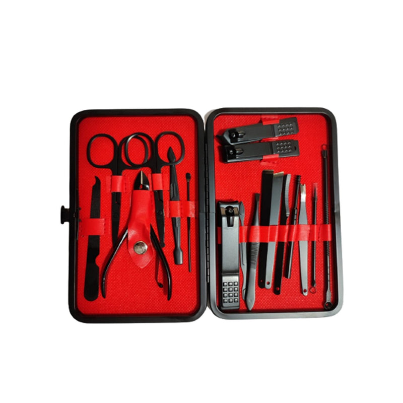 Set De Manicura Y Pedicura Profesional Set De 18 Piezas NEGRO